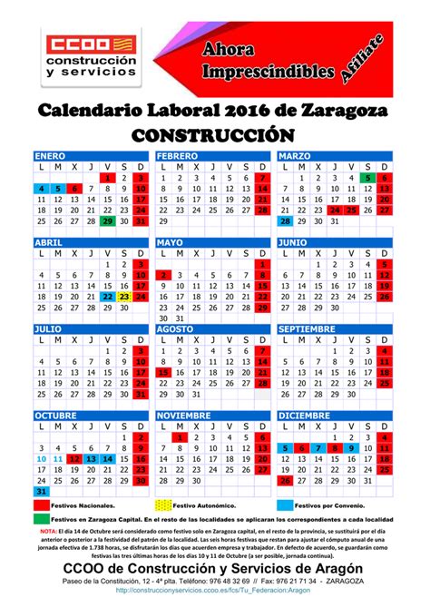 Calendario Laboral 2022 Madrid Construcción 2022 Spain