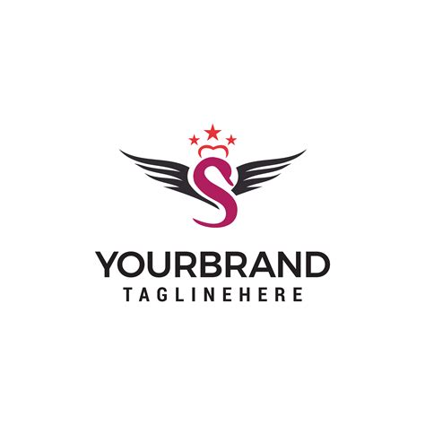 Letters s logos blue grey parallel lines dollars $ free logo logos. swan letter s with wing logo design concept template ...