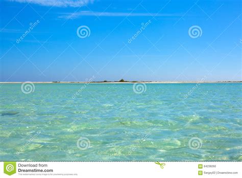 Caribbean Sea And Lonely Island Stock Photo Image Of Nature Horizon