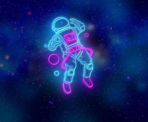 Space Neon Astronaut Rwallpaperengine