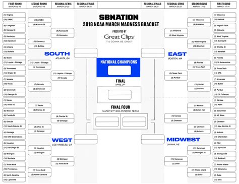 March Madness 2018 Download Updated Ncaa Bracket Before