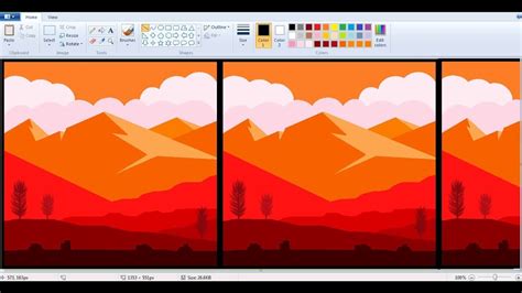 How To Draw A Sunset Landscape In Ms Paint Cometube Tutorial Youtube