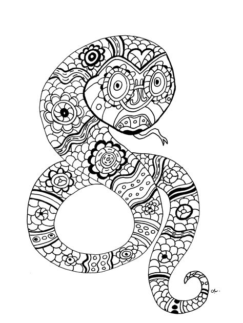 In fact, many of them have quite unusual. The snake by oliv - Snakes Adult Coloring Pages