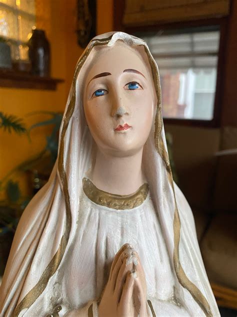 Vintage Large Plaster Virgin Mary Statue 24 Etsy Australia