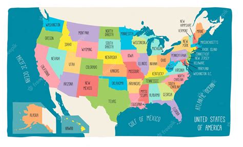 Premium Vector Vector Map Of The United States Of America