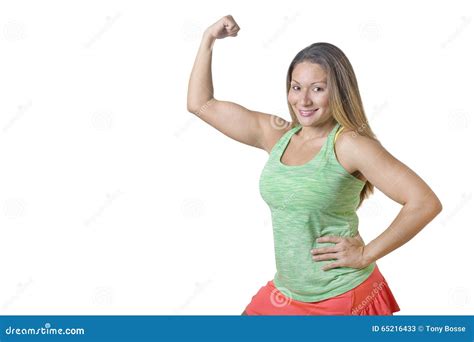 Girl Power Flexing Muscles Stock Image Image Of Slender Fitness