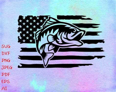 Fishing Distressed American Usa Flag Svg Fishing Svg America Fishing