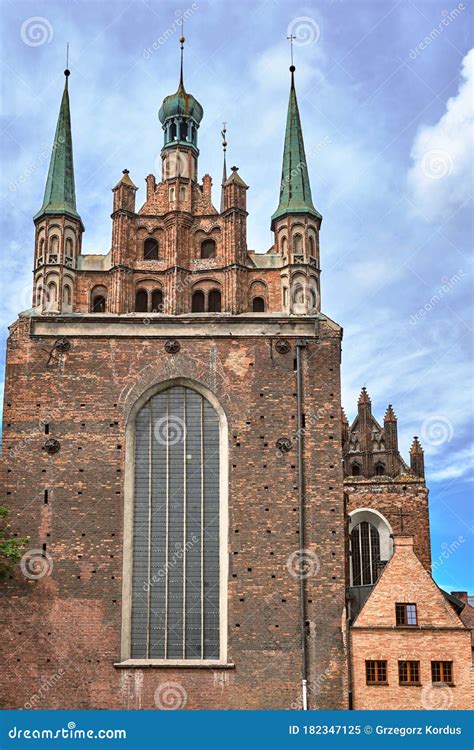 Gothic Brick Church With A Bell Tower Stock Image Image Of Poland