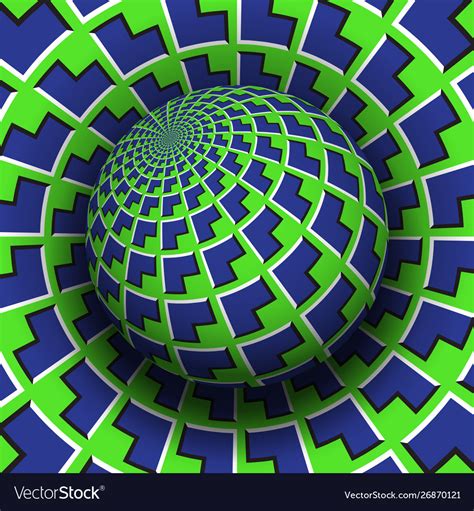 Optical Illusion Blue Green Arrows Royalty Free Vector Image