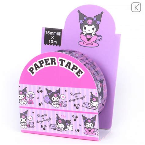 Japan Sanrio Washi Paper Masking Tape Kuromi Purple Stripe Kawaii Limited