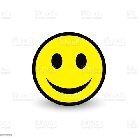 Smiley Yellow Icon Vector Emoticon Happy Face Stock Illustration