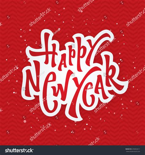 Happy New Year Hand Lettered Custom Type Typographic Calligraphic