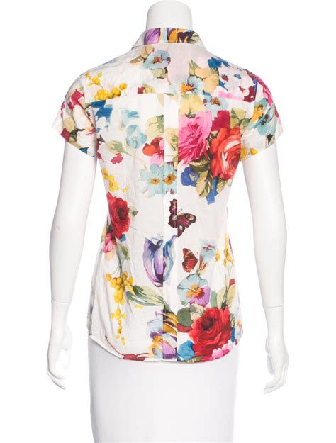 Dolce And Gabbana Printed Short Sleeve Top Clothing Dag87832 The