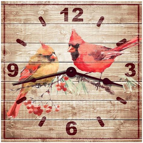 Redeye Laserworks Cardinal Perch Hardboard Wall Clock