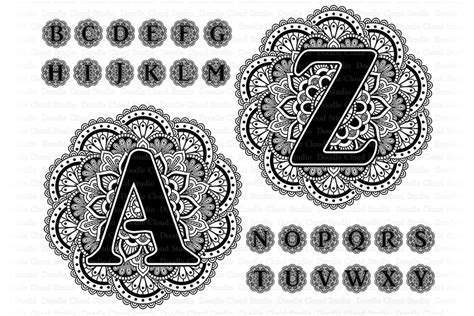 Alphabet Mandala Svg Mandala Letters Svg Alphabet Svg Images And