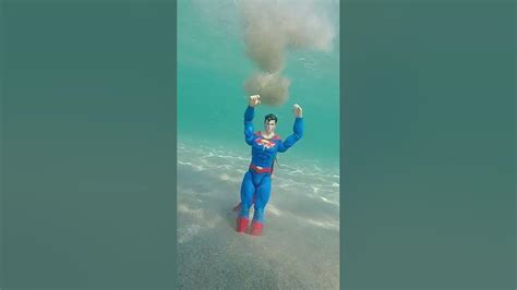 Superman Figure Underwater Slow Motion Video Travel Water Superman