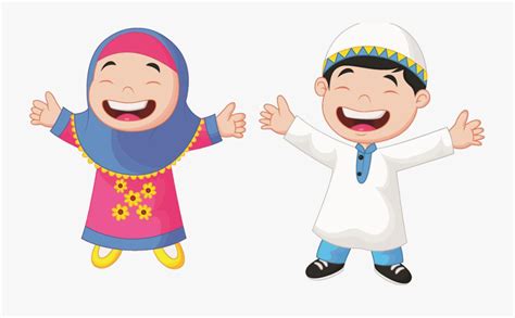 Students Muslim Cartoon Illustration Child Download Anak Muslim