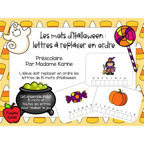 écrire Des Mots Du Vocabulaire Halloween En Cursive Au Cp - Les mots d\'Halloween: lettres à replacer en ordre