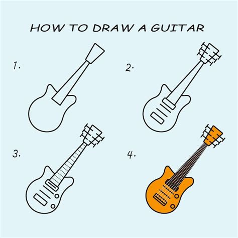 Paso A Paso Para Dibujar Una Guitarra Tutorial De Dibujo De Una