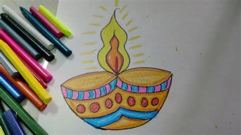 Easy And Colourful Diwali Diya Drawing For Kids How To Craftlas