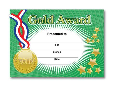Certificate Gold Award Superstickers
