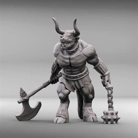 3d Printable Minotaur Miniature By Fotis Mint Mythical Monsters