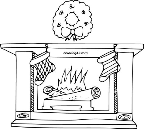 Fireplace Coloring Pages Coloringall