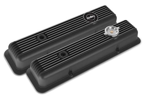 Holley Muscle Series Valve Covers For Small Block Chevy Engines Black Finish