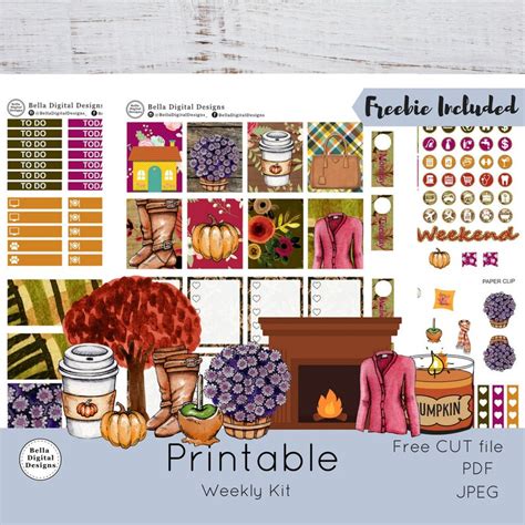 Cozy Fall Printable Planner Stickers Erin Condren And