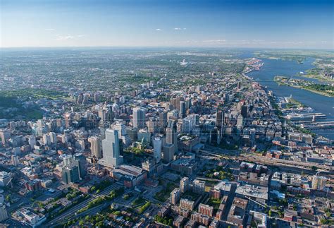 aerial photo downtown montreal quebec