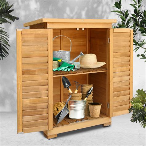 Gardeon Portable Wooden Garden Storage Cabinet Buy Garage Cabinets