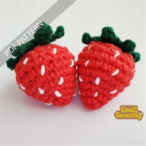Easy Strawberry Crochet Pdf Pattern Etsy