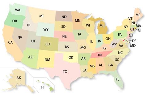 Map Of United States Abbreviations Gabbi Joannes