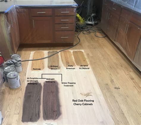 Red Oak Flooring Stain Options With Cherry Cabinets Nutmeg Antique Brown Early American