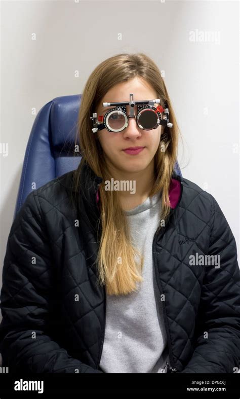 Child Myopic Optician Stock Photo Alamy