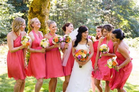 Bright Pink Bridesmaid Dresses