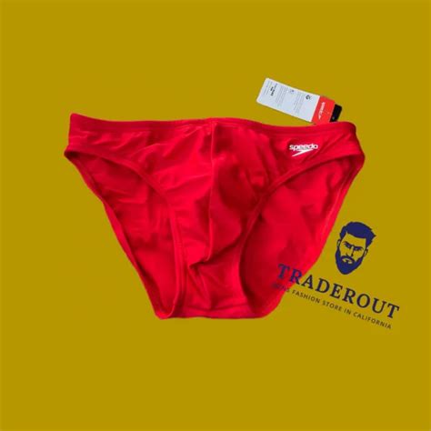 Speedo Men White Solar Swim Brief Bikini Swimwear Size 30 32 34 36 38