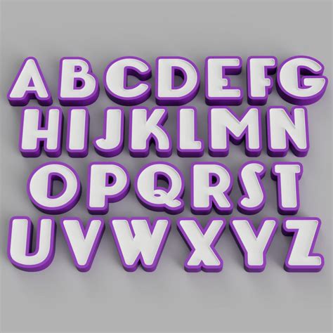 3d File Font Nameled Lemondrop Alphabet Create All Words In Led