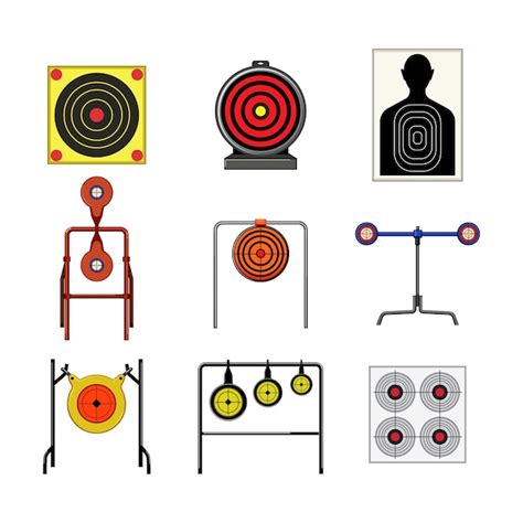 Premium Vector Shooting Target Set Cartoon Vector Illustration
