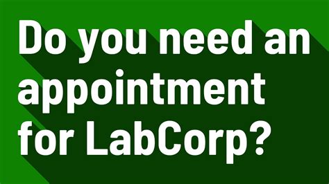 Do You Need An Appointment For Labcorp Youtube
