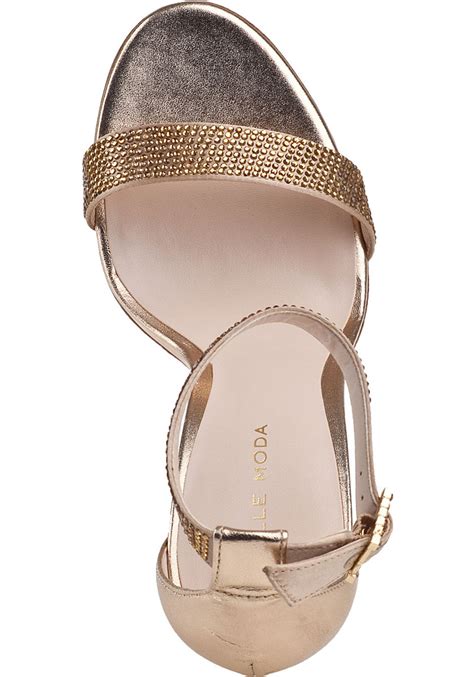 Pelle Moda Kacey Evening Sandal Gold Leather