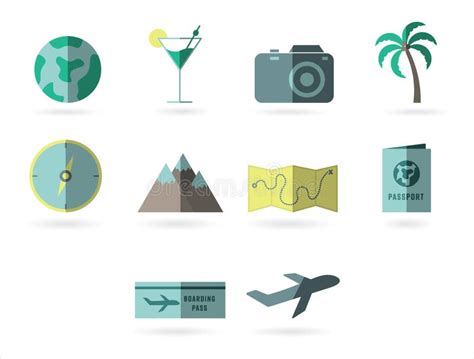Vector Set With Various Travel And Tourism Icons Stock Vector