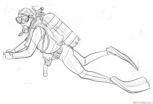 How To Draw A Scuba Diver Step By Step Drawing Tutorials