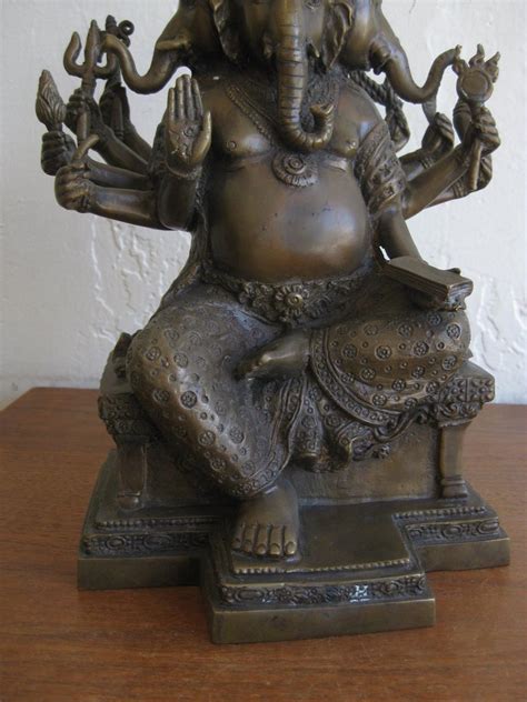 Antique Indian Panchmukhi Lord Ganesha Ganesh India Bronze