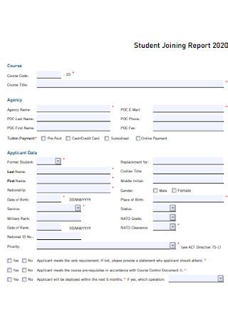 Sample Joining Reports In Pdf Ms Word