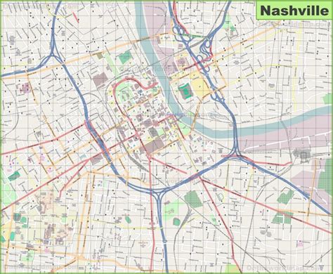 Large Detailed Map Of Nashville
