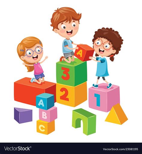 Of Kids Playing Royalty Free Vector Image Vectorstock Preschool