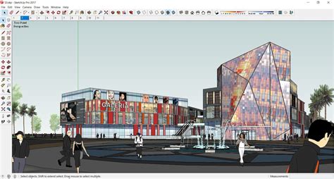 Architecture Sketchup Commercial Street S5 3d Model Skp