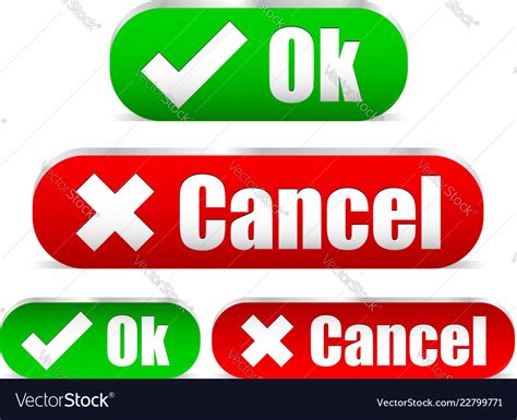 Ok And Cancel Buttons Royalty Free Vector Image