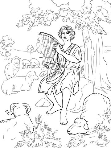 King david coloring page king coloring pages free no a book to trump. David the Shepherd coloring page | SuperColoring.com